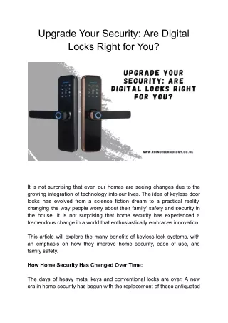 Upgrade Your Security_ Are Digital Locks Right for You