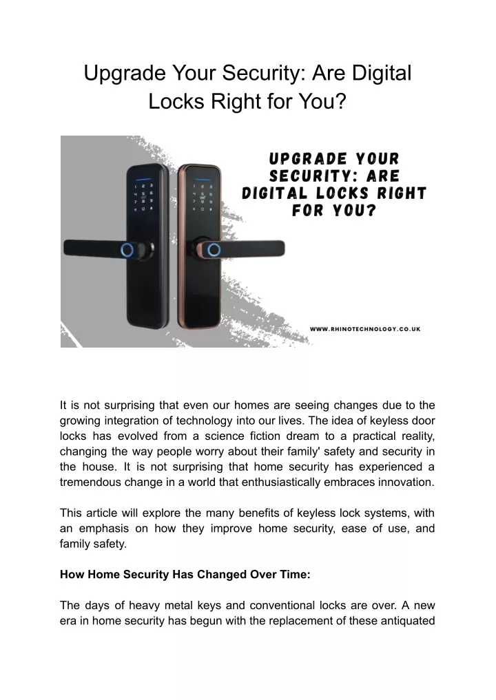upgrade your security are digital locks right