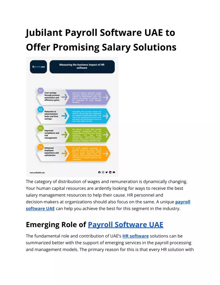 jubilant payroll software uae to offer promising