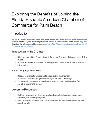 Exploring the Benefits of Joining the Florida Hispanic American Chamber of Commerce for Palm Beach