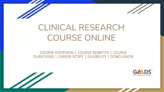 Best Clinical Research Course and Certificate in India.