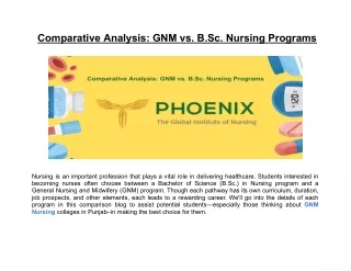 Comparative Analysis: GNM vs. B.Sc. Nursing Programs