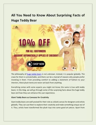 Huge Teddy Bear - Boobear