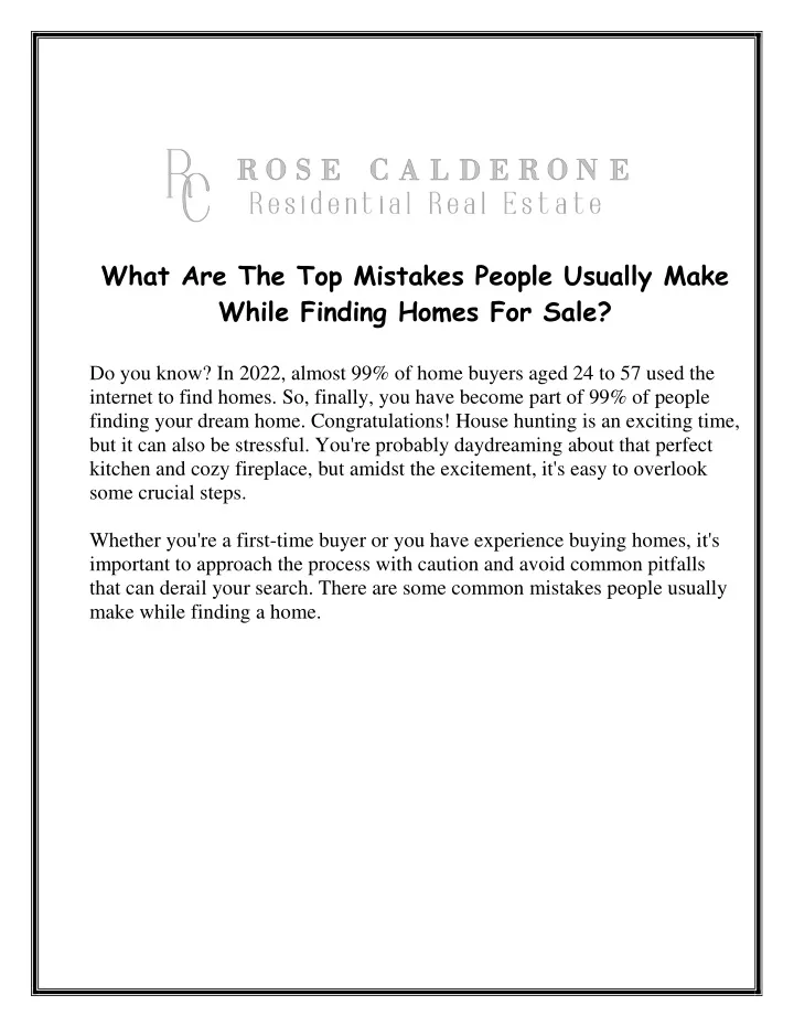 what are the top mistakes people usually make