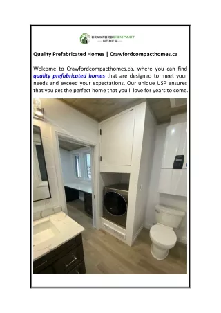 Quality Prefabricated Homes  Crawfordcompacthomes.ca
