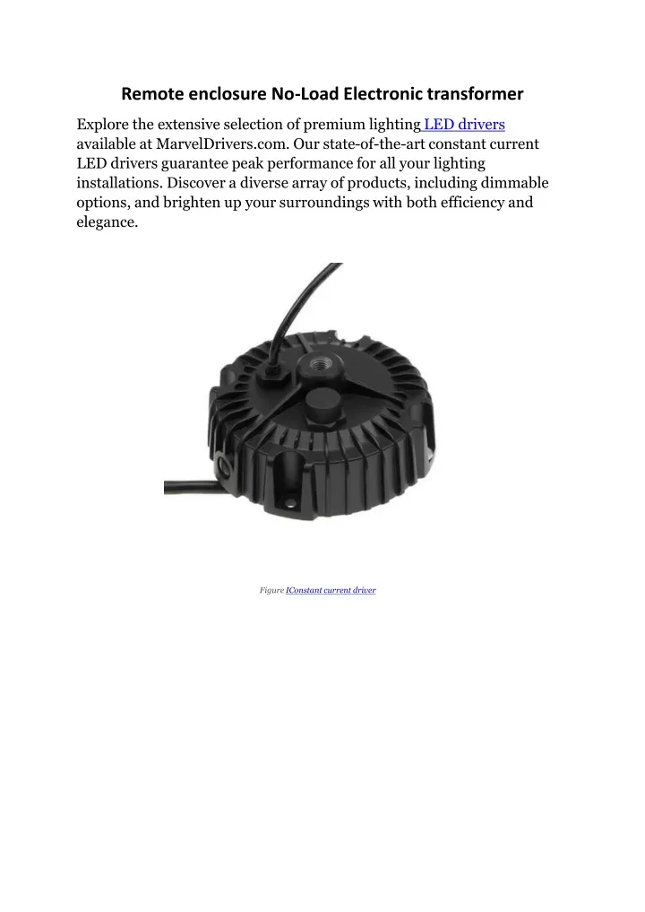 remote enclosure no load electronic transformer