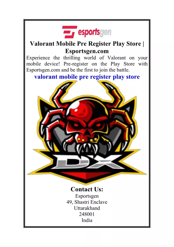 valorant mobile pre register play store