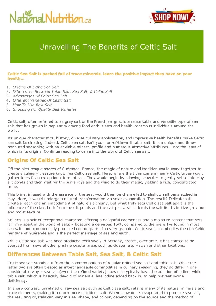 unravelling the benefits of celtic salt