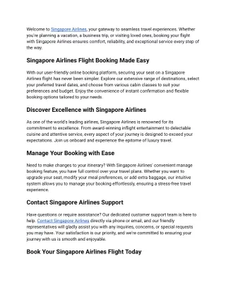 Singapore Airlines Flights _ Explore Destination _ My Best Travel Deal