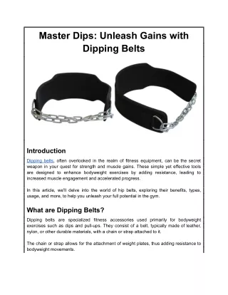 Master Dips_ Unleash Gains with Dipping Belts