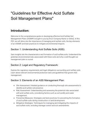 Getex Solutions: Leading the Way in Acid Sulfate Soil Management Plans