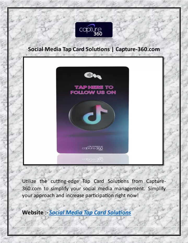 social media tap card solutions capture 360 com