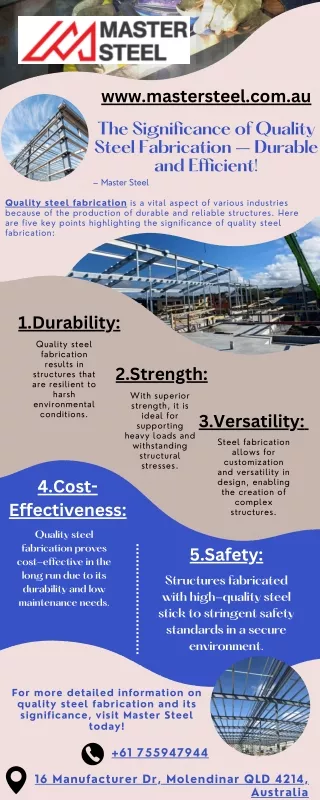 The Significance of Quality Steel Fabrication – Durable and Efficient!
