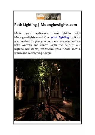 Path Lighting Moonglowlights.com