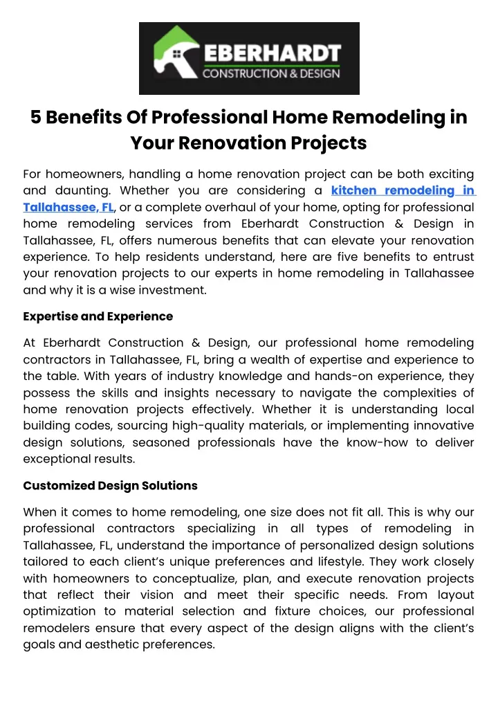 5 benefits of professional home remodeling