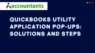 QuickBooks Utility Application Pop-ups Solutions and Steps