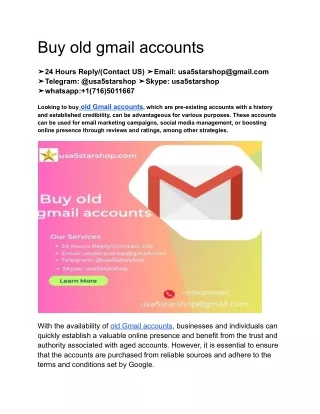 buy old gmail accounts