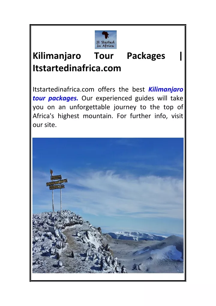 kilimanjaro itstartedinafrica com