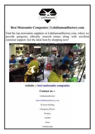 Best Moissanite Companies  Labdiamondfactory.com