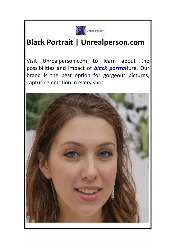 black portrait unrealperson com