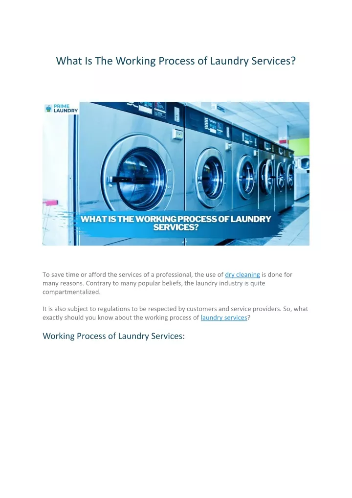 what is the working process of laundry services