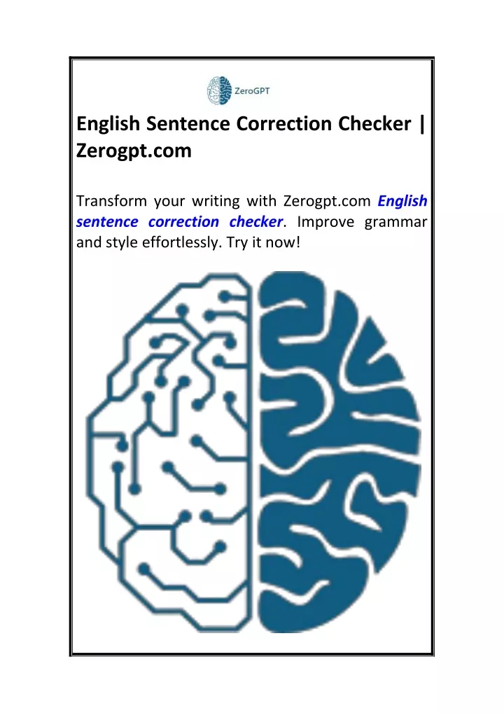 english sentence correction checker zerogpt com
