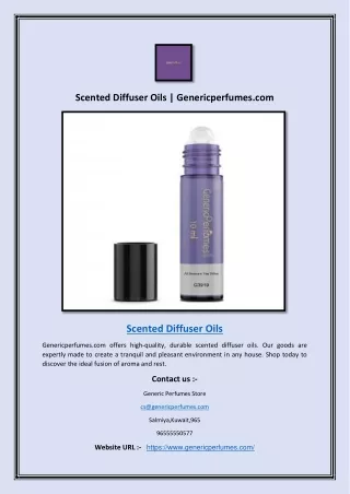 Scented Diffuser Oils | Genericperfumes.com