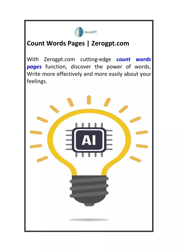 count words pages zerogpt com