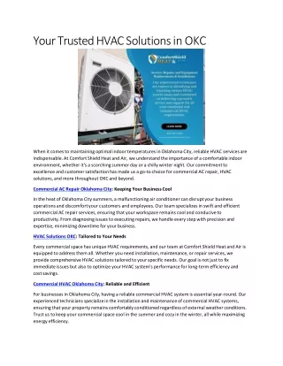 Your Trusted HVAC Solutions in OKC