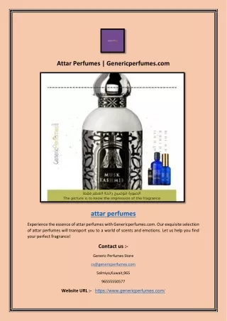 Attar Perfumes | Genericperfumes.com