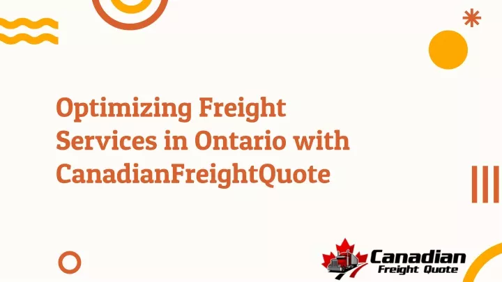 optimizing freight services in ontario with