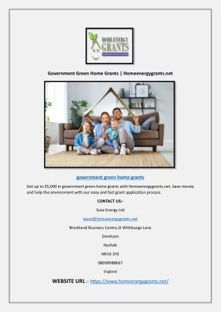 Government Green Home Grants | Homeenergygrants.net