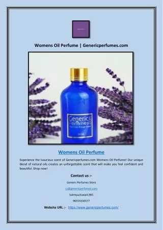 Womens Oil Perfume | Genericperfumes.com