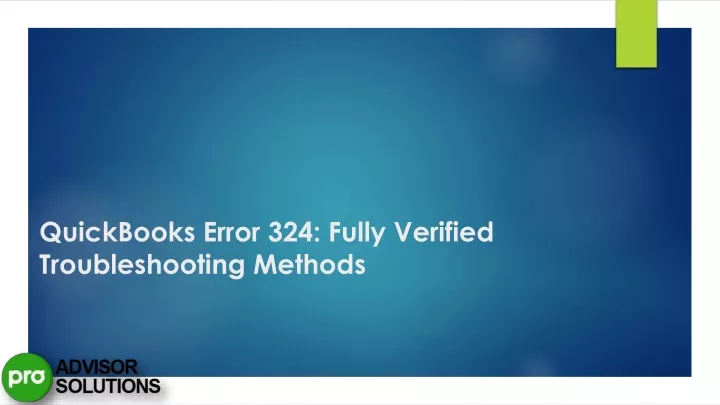 quickbooks error 324 fully verified