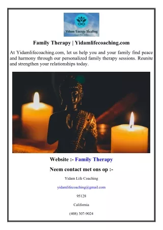 Family Therapy  Yidamlifecoaching.com