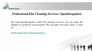 Professional Flat Cleaning Services Sparklesquad.ie