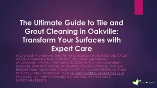 The Ultimate Guide to Tile and Grout Cleaning