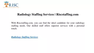 Radiology Staffing Services Riscstaffing.com