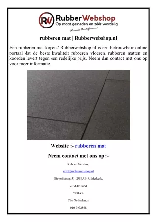 rubberen mat  Rubberwebshop.nl