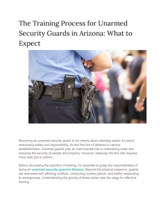 The Training Process for Unarmed Security Guards in Arizona_ What to Expect