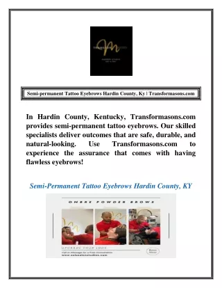 Semi-permanent Tattoo Eyebrows Hardin County, Ky | Transformasons.com