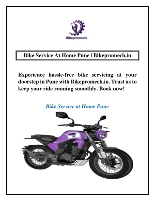 Bike Service At Home Pune | Bikepromech.in