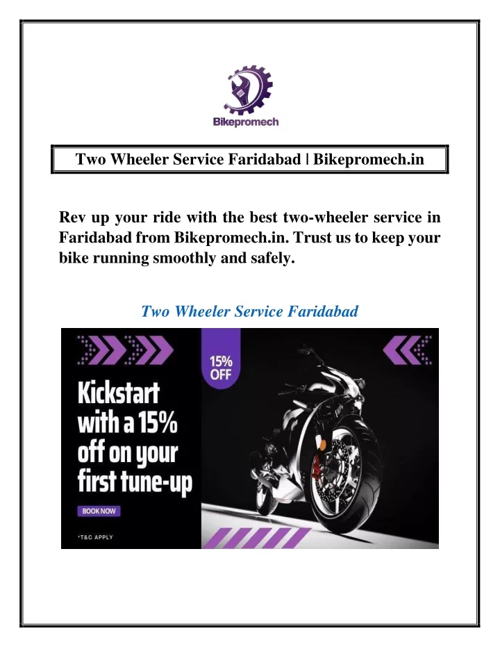 two wheeler service faridabad bikepromech in