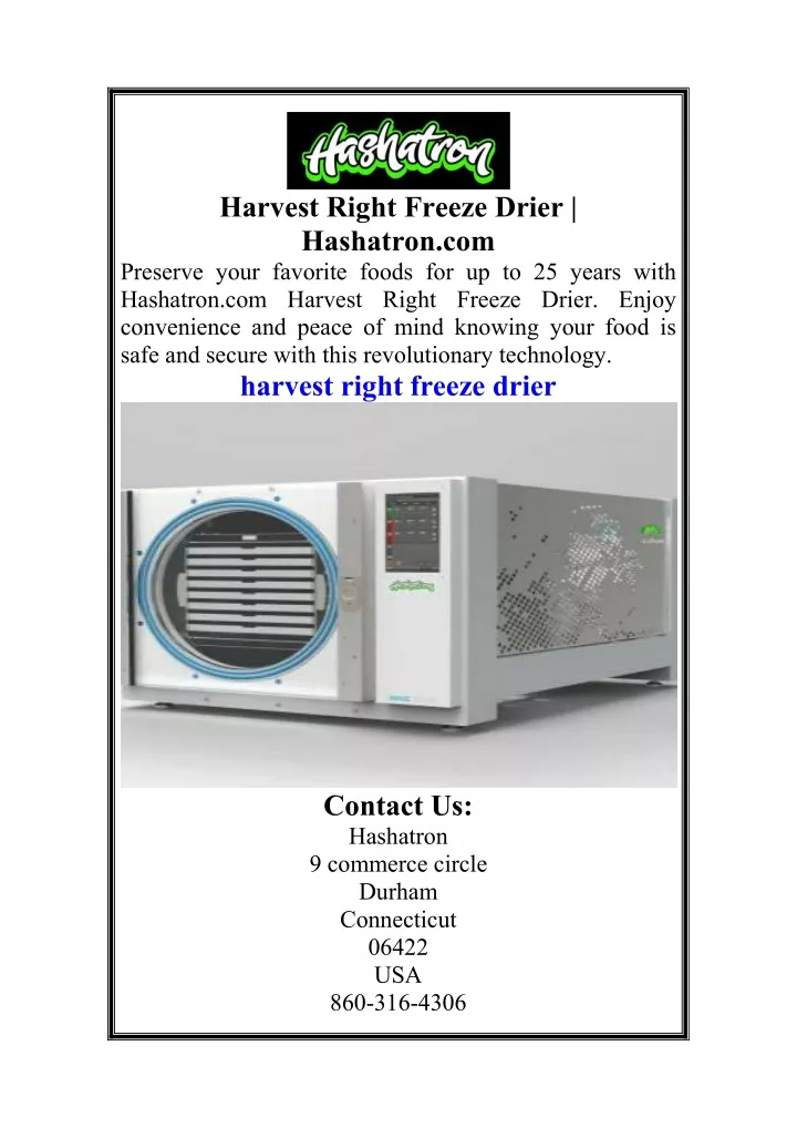 harvest right freeze drier hashatron com preserve