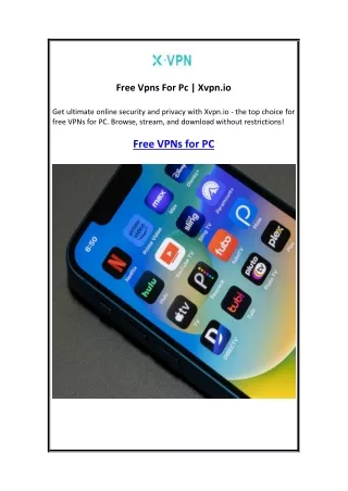 Free Vpns For Pc  Xvpn.io
