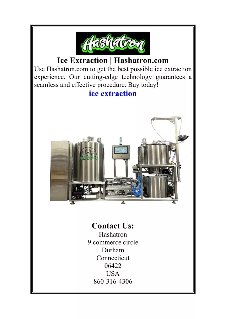 ice extraction hashatron com use hashatron