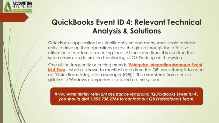 quickbooks event id 4 relevant technical analysis solutions
