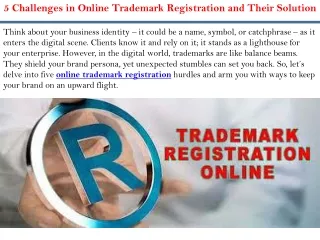 5 Challenges in Online Trademark Registration and Their Solution