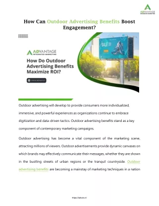 How Can Outdoor Advertising Benefits Boost Engagement?