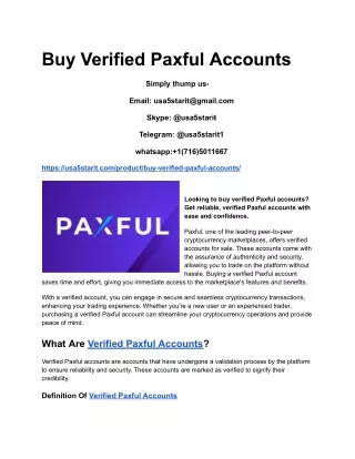 Buy Verified Paxful Accounts